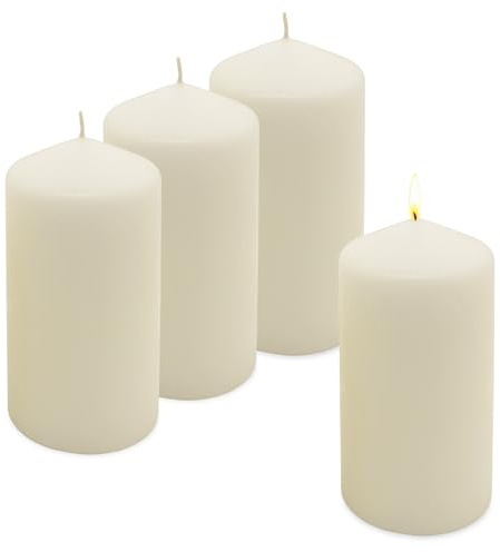 Echtwachs Stumpenkerze 4er Set 15 x 7 cm - creme weiß - Blockkerze für Adventskranz und Laternen - Tisch Deko Kerze Zylinderkerze Säulenkerze Weihnachten Advent unparfümiert