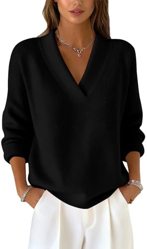 TOFOTL Pull Femme Col V,Hiver Chaud Mode Sweat,Manche Longue Sport Soiree Sweater