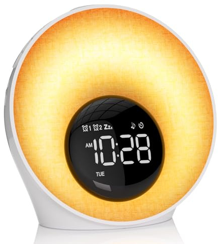 Tageslichtwecker, Lichtwecker Sonnenaufgang Wecker mit Licht,Wecker Digital