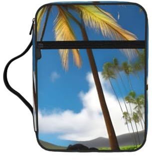 OAZCVBNN Tropical Palm Tree Hawaii Beach Print Bible Storage Bag Religious Waterproof Christian Gift Men Women Clergy Accessory