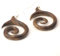 81stgeneration Sterling Silber 925 Holz Ohrringe baumeln Spiral Brown Französisch Haken