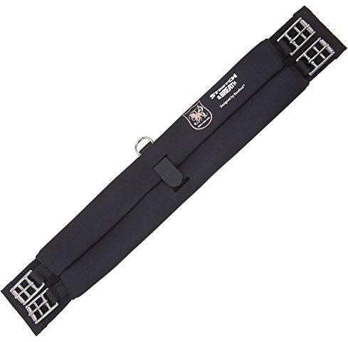 Barefoot Sattelgurt Stretch & Breath 85 cm – elastischer Kurzgurt – atmungsaktiv & waschbar – weich gepolstert aus reißfestem Nylon – 2 Ringe pro Seite