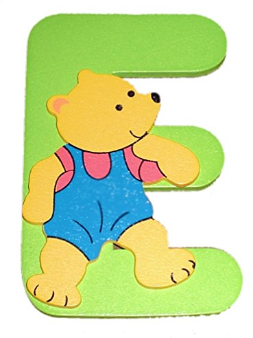 Bieco - Holzbuchstabe E, grün, Bär-Design