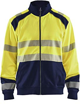 Blaklader 35582528 HOCHVISKOSES SWEATSHIRT MIT REIßVERSCHLUSS, Gelb/Marine, grootte S