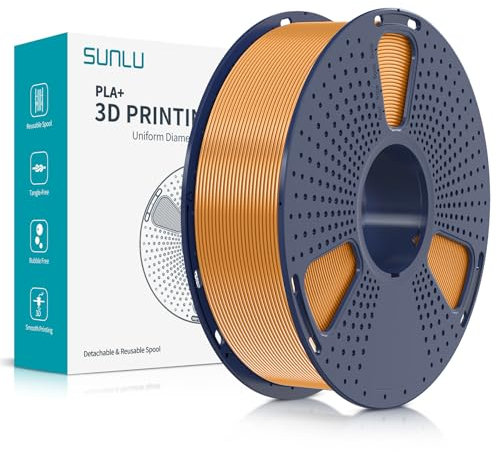 SUNLU PLA Plus 3D Drucker Filament, PLA+ Filament 1.75mm, sauber gewickeltes, robustes 3D Filament, kompatibel mit 3D FDM Druckern, Maßgenauigkeit +/- 0.02 mm, 1kgSpule(2.2Pfund), Kaffee