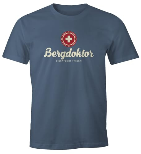 MoonWorks® Herren T-Shirt Bergdoktor Après Ski Hüttengaudi Ski-Party Fun-Shirt