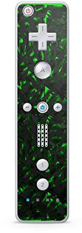 Skins4u Aufkleber Design Schutzfolie Vinyl Skin kompatibel mit Nintendo Wii Remote Controller Shattered black Grün