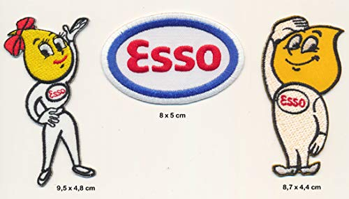 Esso Essolinchen Aufnäher Patches 3 Stück Tankstelle Vintage Racing Motorsport USA