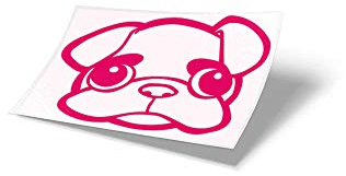 MOPS ME Autoaufkleber, Mopsaufkleber, Auto, Aufkleber, Sticker, 2 Stück, Mops, Größe M, in verschiedenen Farben, Pink 041
