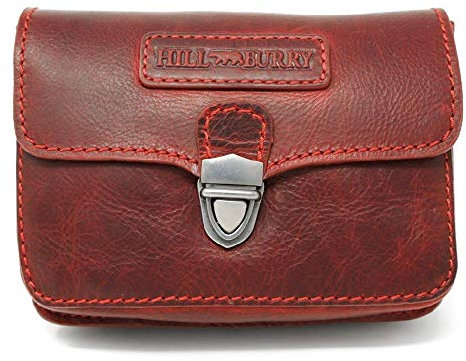 HILL BURRY • Gürteltasche Umhängetasche aus Leder mit Schultergürt HB3280WCC (Rot)