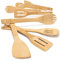 com-four® 8-teiliges Set Kochlöffel - Holzkochlöffel, Pfannenwender, Schlitzlöffel und Salatlöffel aus Bambus - Küchenhelfer zum Kochen und Braten (8 tlg. - Bambus - braun)