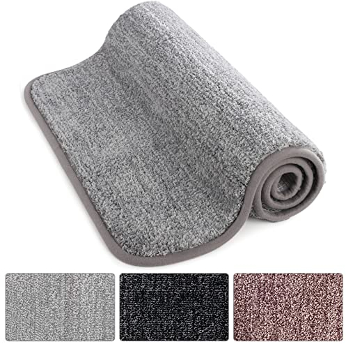 Lifewit Indoor Fußmatte Mikrofaser Super Absorbent Water Low Profile Mats Maschinenwaschbar Rutschfester Gummi-Einstiegsteppich für die Innentür der Matten, Grau, 122 x 76 cm