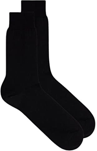 Infinity 6 Paia Calze Corte Uomo in 100% Cotone Filo di Scozia Pregiato Scatolate Made in Italy (42-44, Nero 6 Paia)