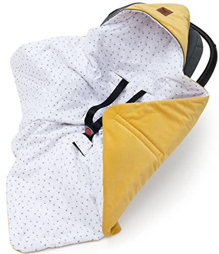 Pepi - Einschlagdecke Babyschale - 90x90 cm - Kinderwagen Decke - Babyschale Decke - Baumwolle Babydecke für Autositz - Babyeinschlagdecke
