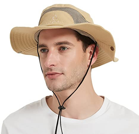 UV Schutz Sonnenhut Herren Baumwolle Sommerhut,Outdoor Fischerhut Buschhut Gartenhut Faltbar SafariHut,Breite Krempe Wanderhut Boonie Hat Damen