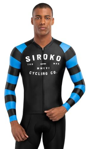 SIROKO - Langärmeliges Radtrikot M2 Legend - XL - Schwarz/Electric Blue