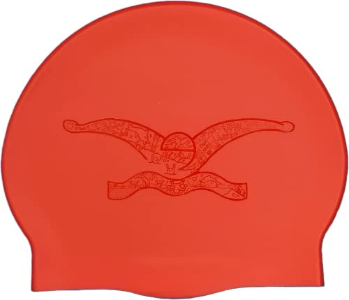 Gorro de Silicona Haring Style IMSPIRA | Gorro de Natación | Gorro de Piscina | Alta Comodidad y Adherencia | Arte y Natación (Rojo)