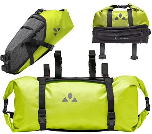 wetterladen de wasserdichte Fahrradtaschen im Set Trailfront II Trailsaddle II Trailguide II Taschen fürs Bikepacking (Bright Green)