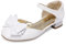 DREAM PAIRS Ballerine per Bambine con Tacco Basso Scarpe da Principessa con Fiocco Scintillante,Size 36,Bianco,SDFL2314K