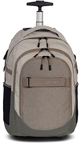 Fabrizio Bestway 2 Rad Rucksack Trolley Schultrolley Backpack Schulranzen mit Rollen, Farbe:Natur/Sand