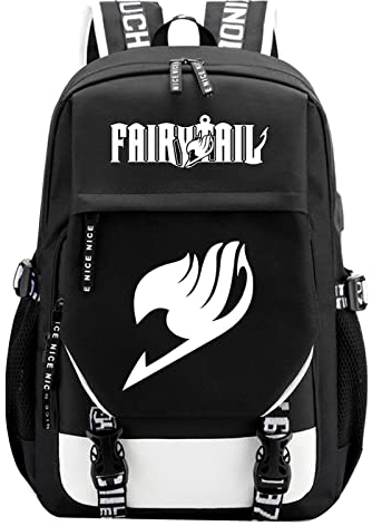 jiminhope Fairy Tail Rucksack Studentenrucksack Anime Natsu Gray Erza Lucy Happy Rucksack Unisex Schultasche Computer Taschen Reise Rucksack