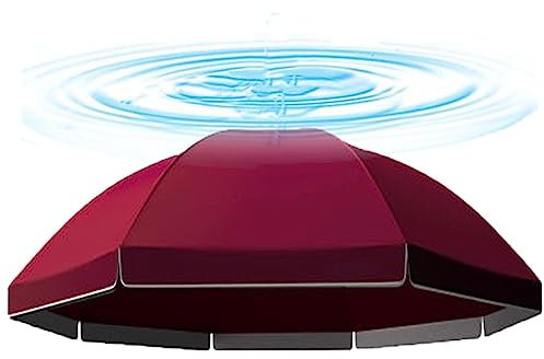 NILZA Tela De Recambio para Sombrilla 2.7m 3m Cubierta De Toldo De Repuesto, Recambio Tela Sombrilla 8 Varillas 10 Varillas Cubierta De Repuesto para Sombrilla (Color : Burgundy, Size : 220cm/8Ribs