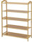 Youyijia Bamboo Shoe Rack 5-Tier Shoes Storage 67 X 23 X 85cm Large Storage Capacity Multipurpose Shelf Wood Footwear Shelves Plant Display Stand for Closet Entryway Bathroom Bedroom Light Yellow