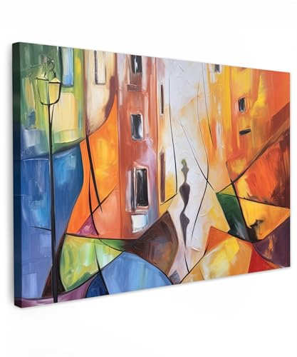 MuchoWow© Leinwandbild 60x40 cm Dekoration Wohnzimmer Bilder Aufhängen Wall Decoration Living Room Wohnungs Deko Moderne Kunstdruck - Bunt - Abstrakt - Kunst - Malerei - Farben