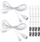 BouGPeng 2 Stück E27 Lampenfassung mit kabel 6M und Schalter AC 250V 4A(max.60W) E27 Lampe Fassung mit EU Stecker und Haken Schrauben zum einfachen Aufhängen Steckdosenadapter Weiß