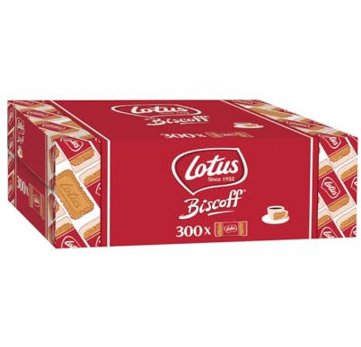 Lotus Biscoff Individually Wrapped Caramelised Biscuits (1 Box (300 Biscuits))