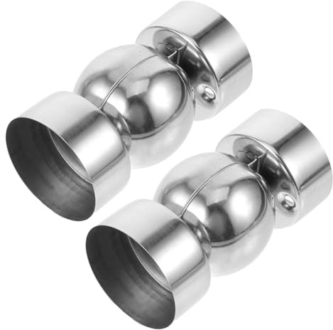 Hemobllo 2pcs Handrail Connector Adjustable Stainless Steel Round Tube Fitting for Stair Railings Solid Rod Universal Head Wall Bracket