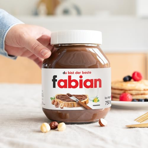 Personalisiertes Nutella-Glas mit Geschenkbox - das Highlight für den Frühstückstisch Geburtstagsgeschenk für Männer & Frauen (750 Gramm, personalisiertes Etikett)