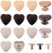 PH PandaHall PandaHall - Set di 15 rivetti a vite per pelle, a forma di cuore, decorazione a bottone, borsetta, scarpe, artigianato in pelle, vestiti, cinture