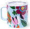 kate spade new york Stainless Steel Insulated Mug with Handle and Lid, 16 Ounce Double Wall Tumbler, Reusable Coffee Travel Mug for Hot and Cold Drinks (Safari Floral)