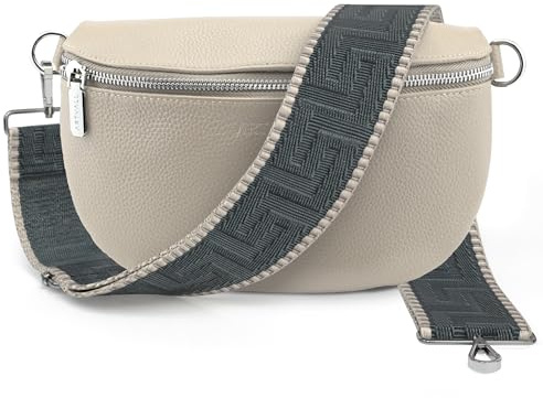Artvall - Umhängetasche Echtleder Tasche Handtasche Leder Bauchtasche Klein mit Schultergurt Design Taschenband abnehmbar verstellbares Riemen Crossbody Bag Echt Ledertasche Damen mit Reißverschluss