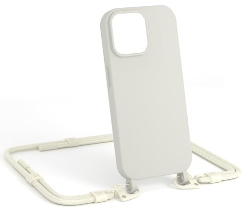 ZhinkArts Chaîne de téléphone portable compatible avec iPhone 13 - Coque de protection à suspendre - Cordon amovible - Collier - Mousqueton - Craie