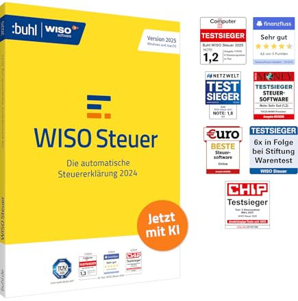 WISO Steuer 2025 (für Steuerjahr 2024) | Für Windows, Mac, Smartphones und Tablets | Standardverpackung