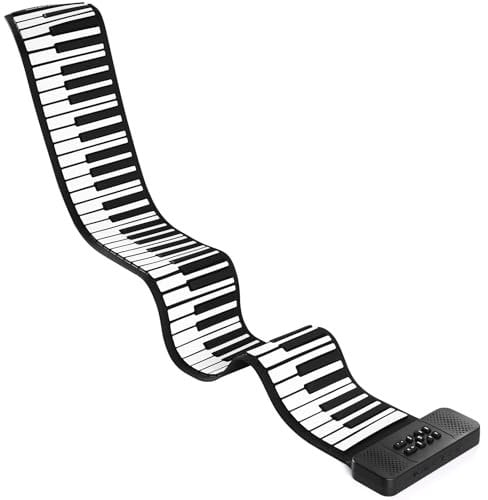 Lujex Folding Piano Keyboard, 88 Key Flexible Soft Electric Digital Roll Up Keyboard Piano for Beginners