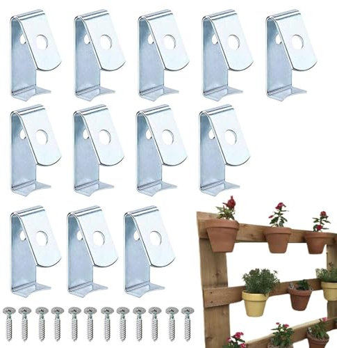 Generisch Blumentopf-Clips | 12 Stück Blumentopfhalter | Blumentopf-Clips halten 12,7 cm bis 20,3 cm Standard-Terrakotta-Ton-Blumentopf für Hauszäune, Wände