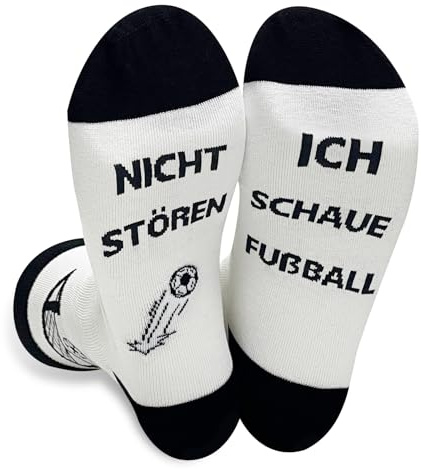 Pcuntslo Lustige Geschenke Fussball Lustige Socken Herren 43-46 NICHT STÖREN ICH SCHAUE FUßBALL Weihnachten Geschenke
