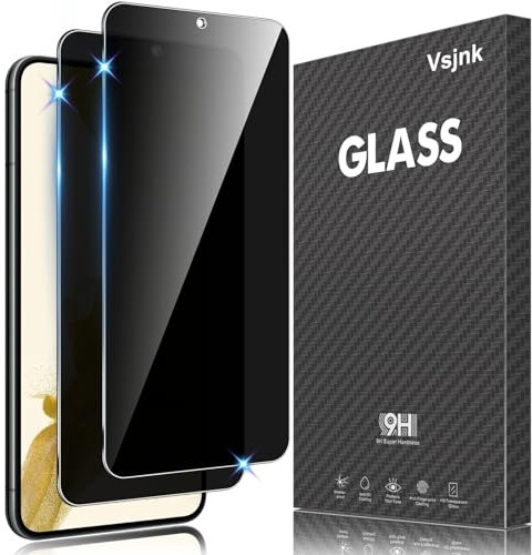 Vsjnk Privacidad Protector de Pantalla Compatible Con Samsung Galaxy S22 Plus/S23 Plus Screen Protector,2 Piezas Cristal Templado 9H Sin Burbujas Fácil de Limpiar