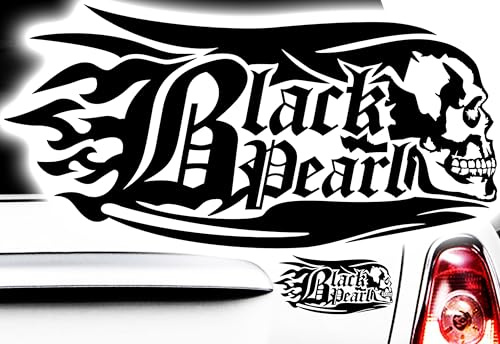 Generisch 1x Black Pearl 20cm Pirat Front Heckscheibenaufkleber Black Pearl xy1x Motorrad Aufkleber Sticker