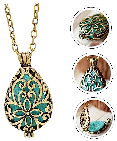 VALICLUD 2stücke Aromatherapie Halskette Mit Duftdiffusor Vintage Schmuck Für Damen Für Weihnachten Geburtstag Aus Hochwertiger Angenehm Zu Tragen Mit Elegantem Design