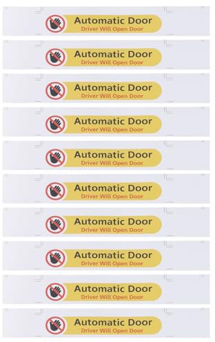 Briny River 10pcs Automatic Door Sticker, 5 x 1 Inches, Yellow, Vinyl, Waterproof, UV Resistant, Safety/Warning, Outdoor Use