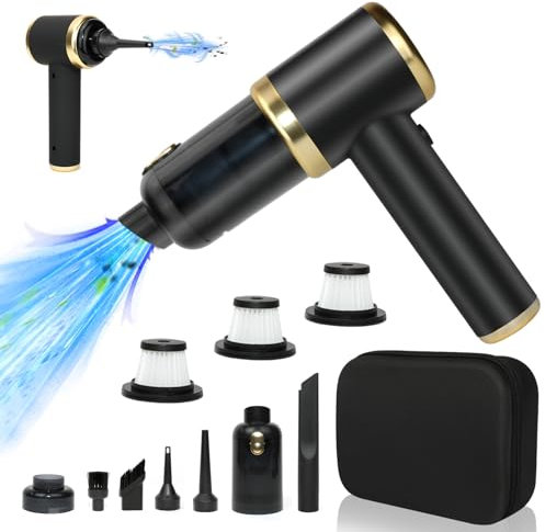 MKKM Aspirapolvere senza fili a batteria con sacchetto, 10000 Pa, aspirapolvere a batteria con batterie da 4000 mAh, ciclone a secco a umido, senza sacchetto, per auto, casa, roulotte, peli di animali