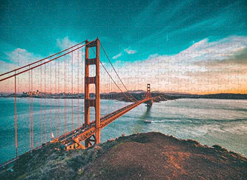 1000-teiliges Puzzle Golden Gate Bridge Puzzle Ideal für Entspannung und Meditation Lernspiel 38x26CM