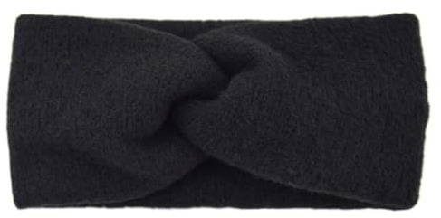 Mohair Stirnbänder für Damen,11cm breite Winter Stirnband,Rutschfeste Haarreifen,Einfarbig Haarbänder,Knit Design Headband für Sport Tägliche Fitness,Haarschmuck,Schwarz