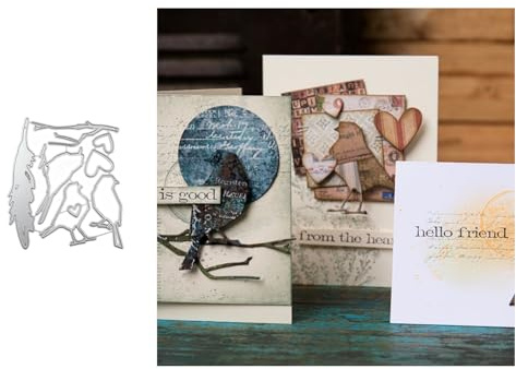 Vögel Stanzschablone, Metall Stanzformen Set für Kartenherstellung | Stanzbögen, Die Cuts für DIY Scrapbooking, Fotoalbum, Journale Prägungen,Karten Dekorative