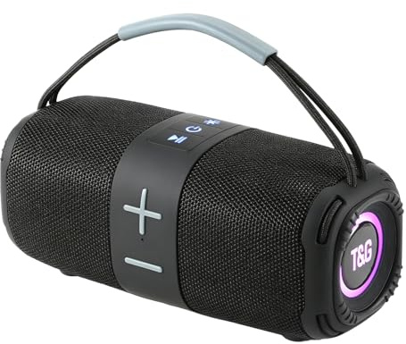 T&G Bluetooth portable speakers wireless bluetooth | IPX5 Waterproof shower speaker with Lights , BT5.3 , 10H Playtime , House Music for Home/Garden /Party/Outdoor Sports , Gift