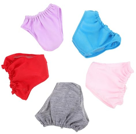 LRXIYODE 5 Stück Teiliges Puppenunterwäsche Elastische Doll Panties in Rosa Rot Blau Waschbar und Wiederverwendbar Leichtes Strapazierfähiges Material Geeignet als Puppenzubehör für Puppen